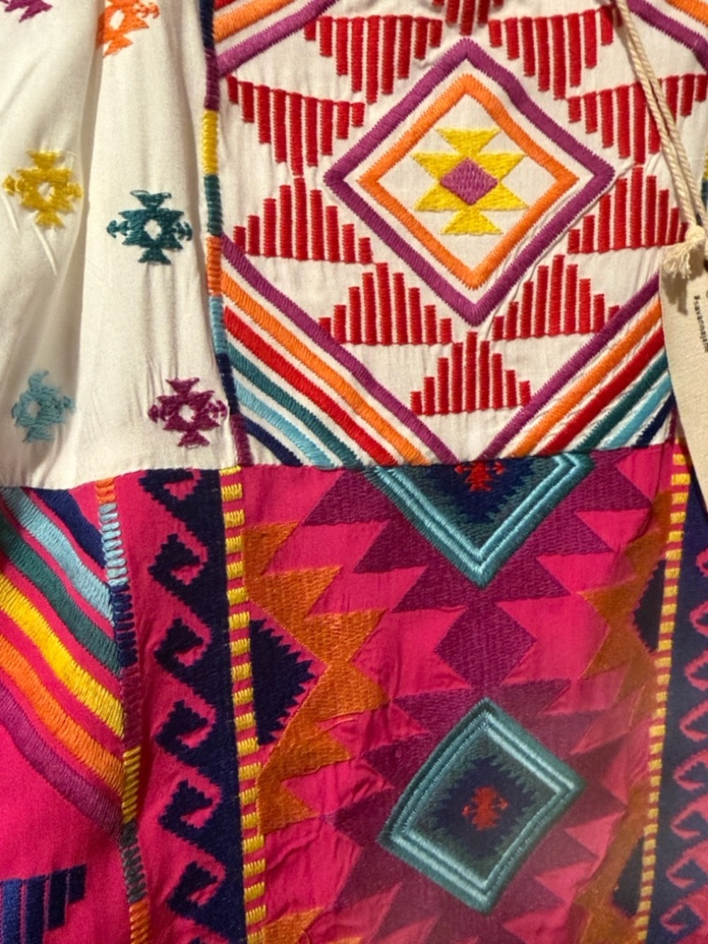 Savanna Jane Multicolor Embroidered Geometric Slip Dress - Picture 4 of 6